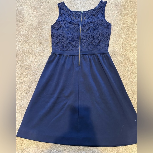 Lilly Pulitzer Rhea Navy Crochet Fit And Flare Sleeveless Dress small - Picture 5 of 5